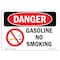 Signmission OSHA Sign, Gasoline No Smoking, 10in X 7in Rigid Plastic, 7" W, 10" L, Landscape, OS-DS-P-710-L-1276 OS-DS-P-710-L-1276 - alternate 1